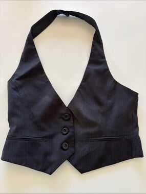 Y2K Forever 21 Pin Stripe Halter Vest